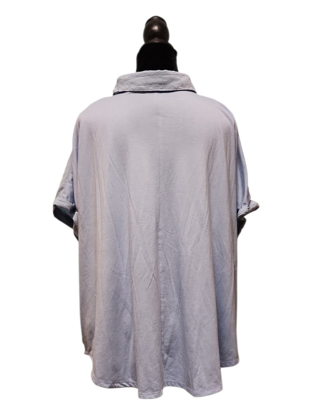 Notations Women's Pale Blue Short-Sleeve Button Shirt 2X - Picture 4 of 7